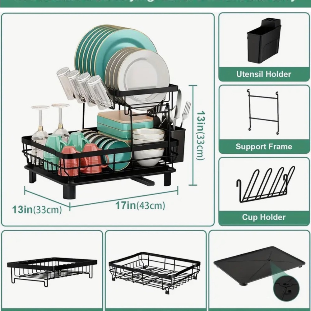AOXSY Two-Tier Dish Drying Rack—NWT - Picture 4 of 10